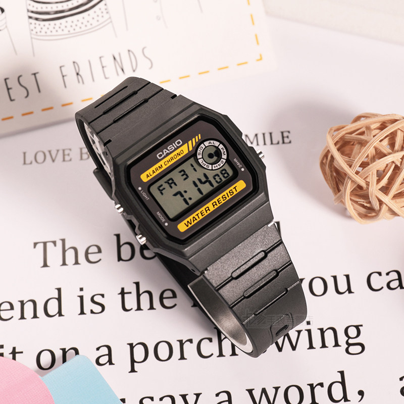 日本正品卡西欧电子表女表经典复古学生防水手表女小方表f-94wa-9