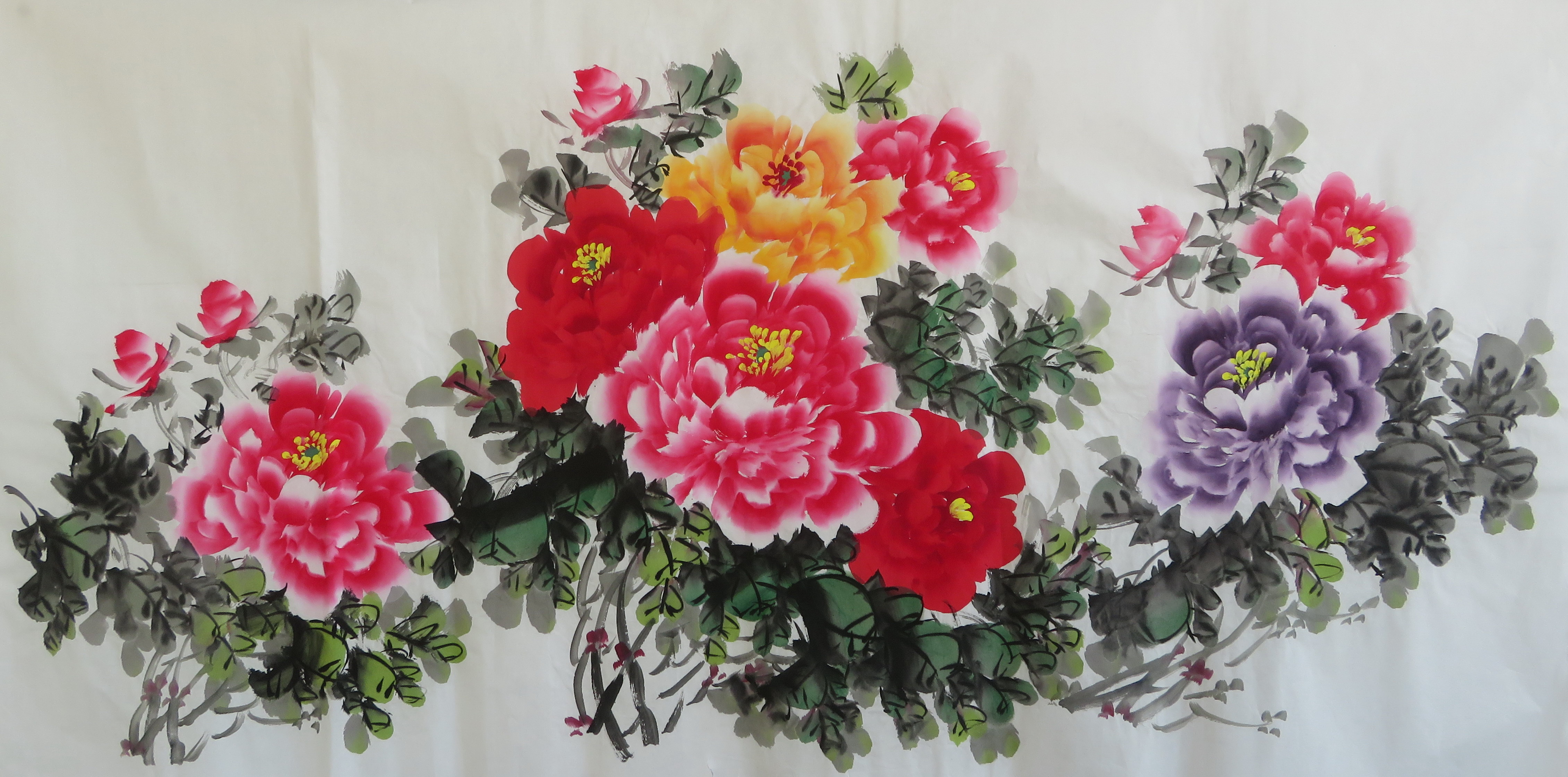 花鸟画牡丹四尺手绘国画挂画装饰客厅中式特价国画