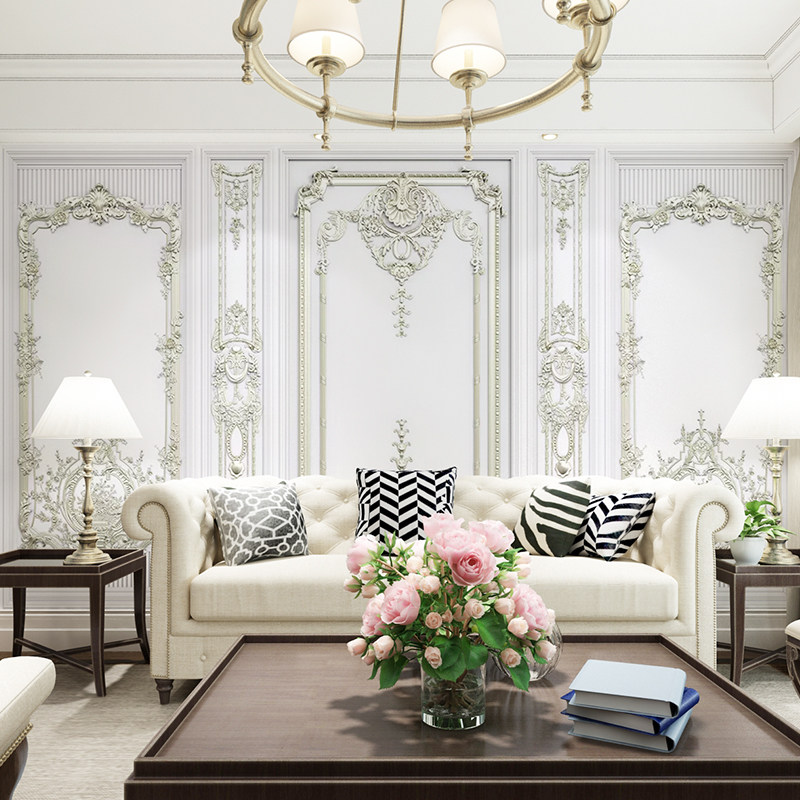 定制欧式电视背景墙壁纸现代简约3d立体墙布客厅沙发卧室无缝壁布
