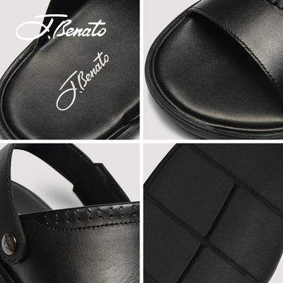 宾度男鞋夏季新款男士凉鞋透气休闲皮凉鞋男沙滩鞋子潮真皮