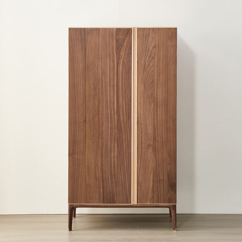 柜子衣柜胡桃木实木组合整体两门衣橱卧室收纳衣柜