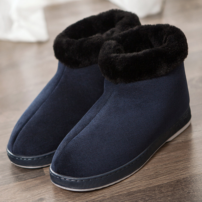 中老年人老式棉鞋加厚保暖防滑室内外穿高包跟棉拖鞋居家棉拖