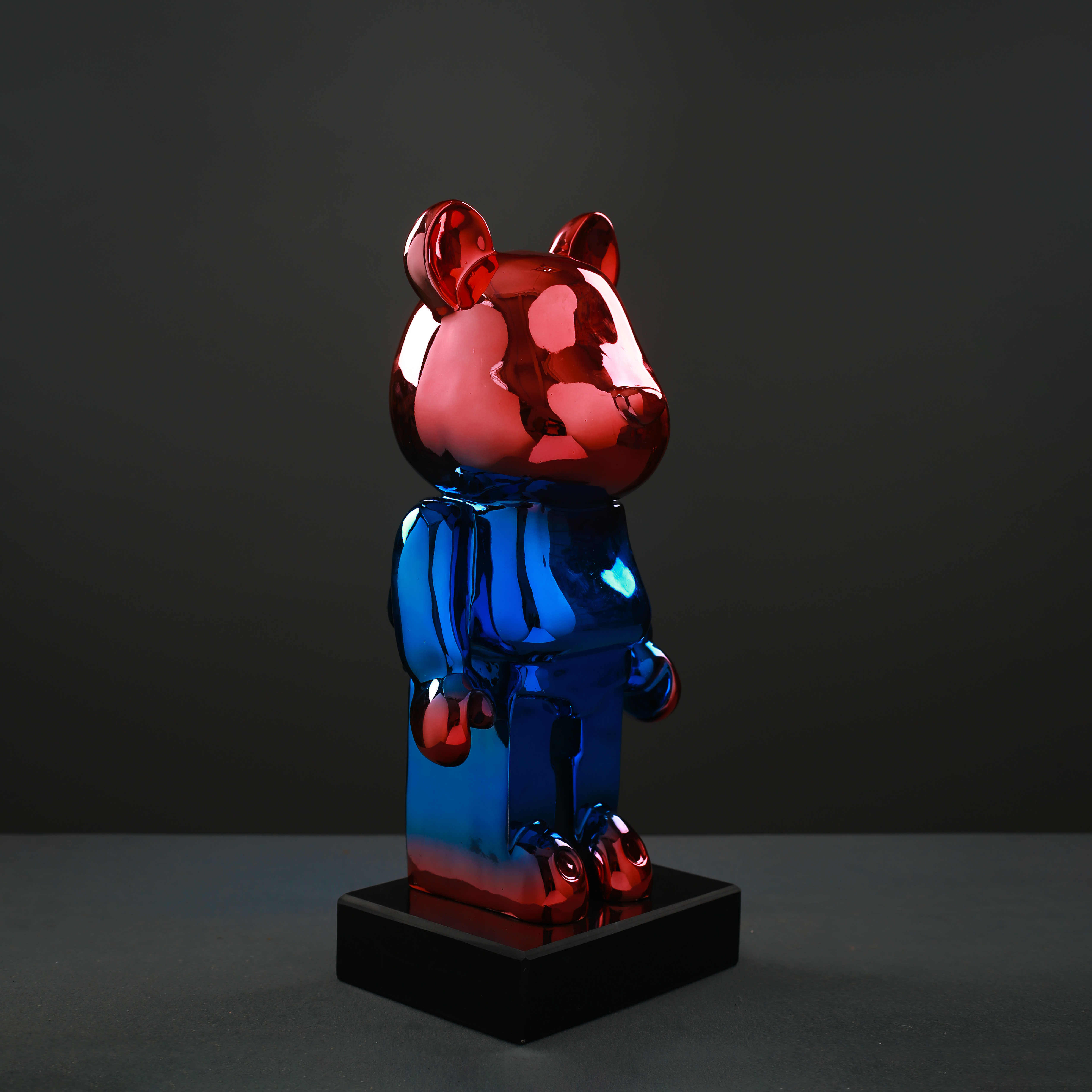 现代轻奢网红电镀暴力熊公仔雕塑落地大摆摆件摆件