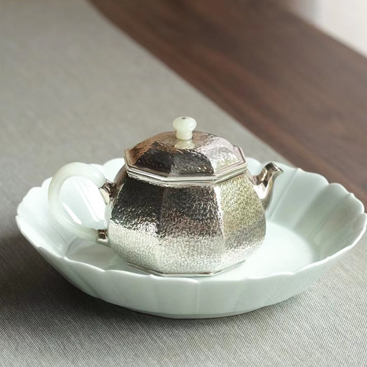 茶壶一九茶舍161g足银六方银壶功夫功夫茶茶具茶壶