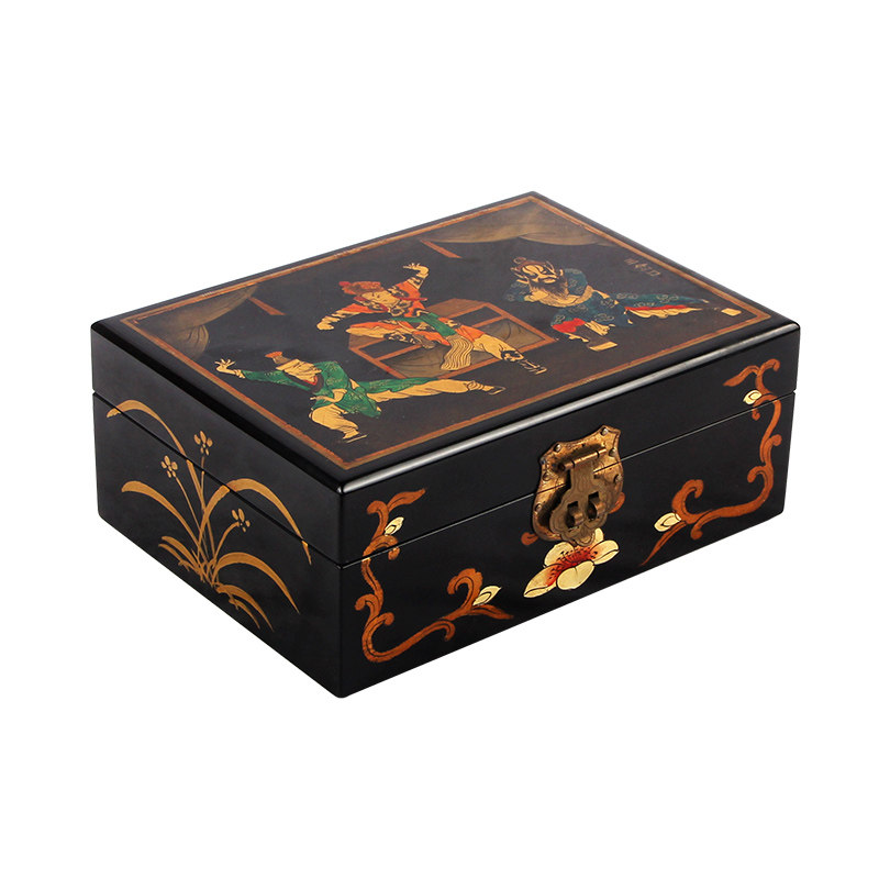 大师制作可收收藏平遥推光漆器首饰盒戏剧三岔岔口复古首饰盒