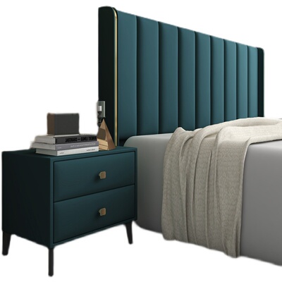 轻奢软包床头背板木板皮艺科技布简约简约单买床头板超薄落地靠背床架