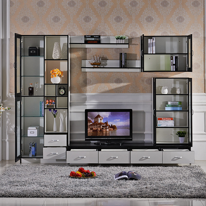 美福豪电视柜现代简约组合地柜电视墙视听柜整体客厅柜影视墙k-08