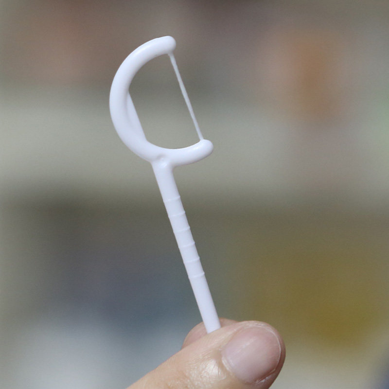 振兴60支家庭装细线拉力弹牙线弹力线棒弯钩剔牙线牙签