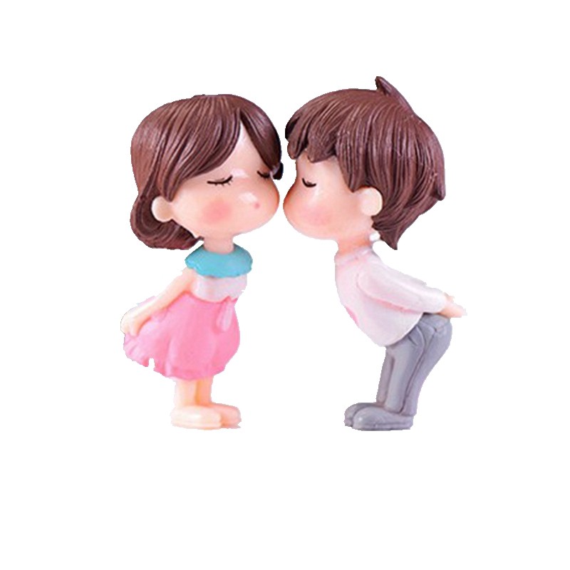 亲嘴娃娃接吻情侣蛋糕装饰摆件pvc塑料公仔节日装扮用品