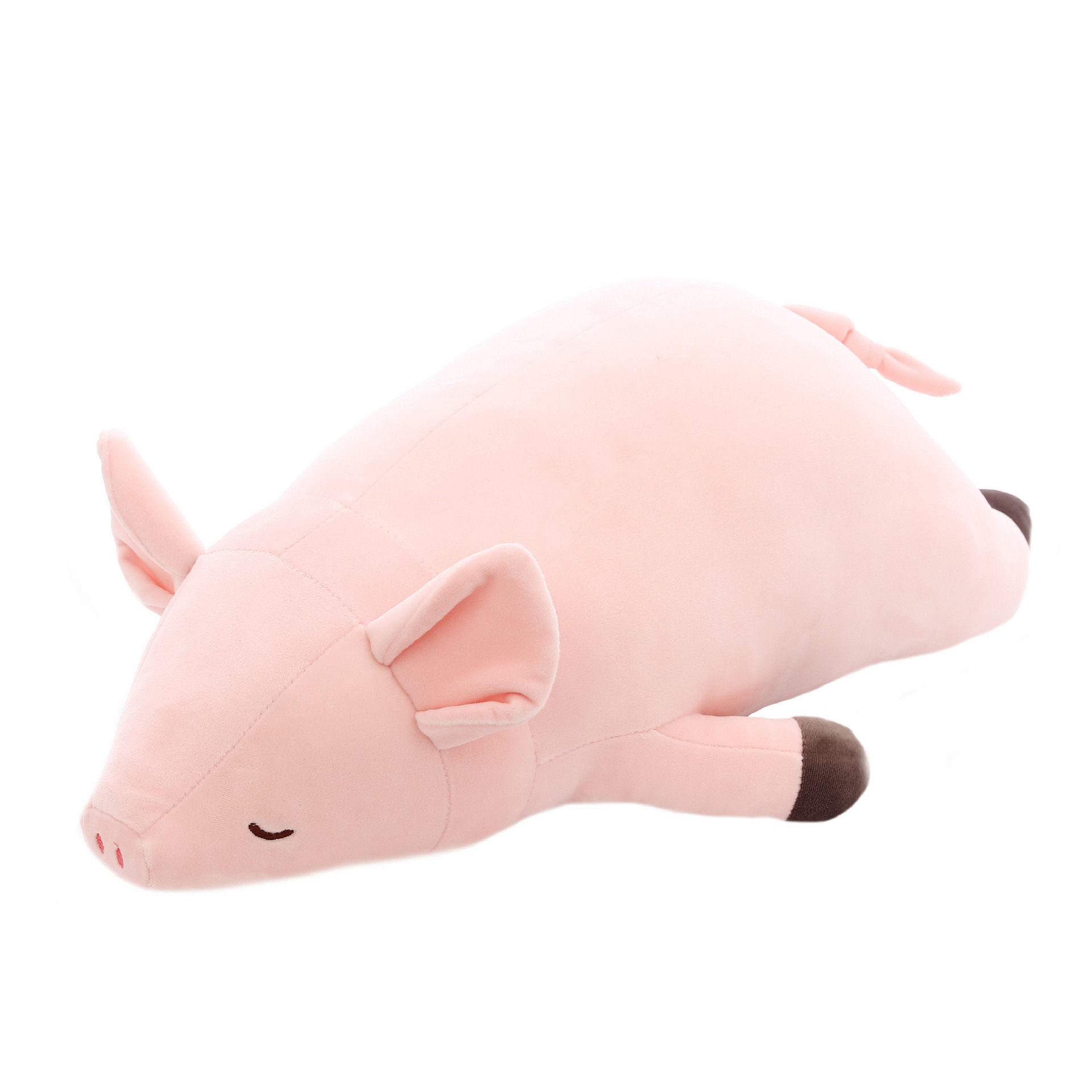 羽绒棉趴趴猪毛绒玩具小粉猪公仔大号抱枕生日礼物可爱猪仔e