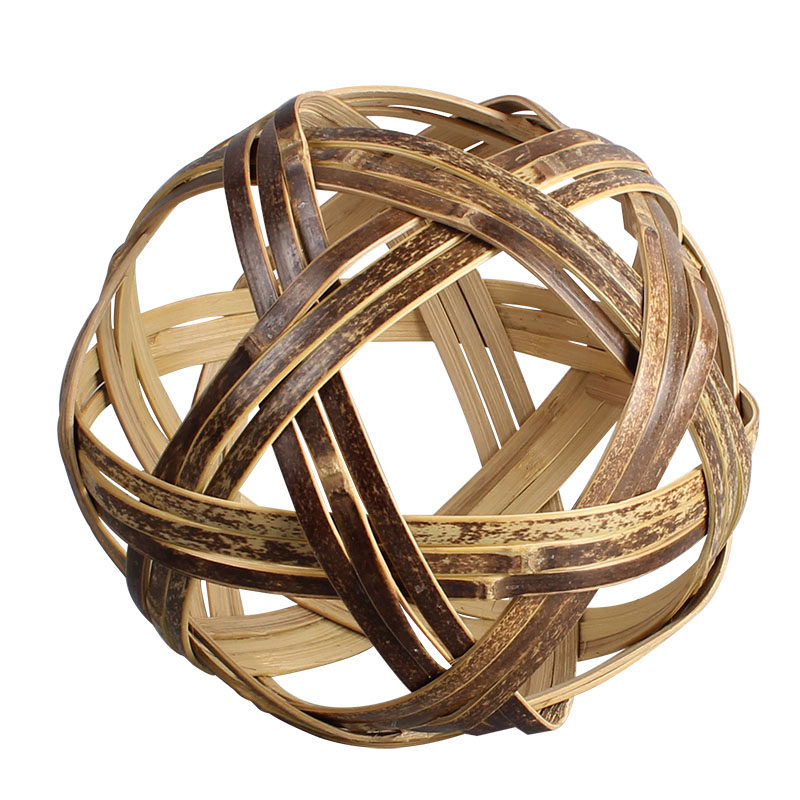 竹球天然手工竹编小蹴把玩件镂空竹创意装饰茶道