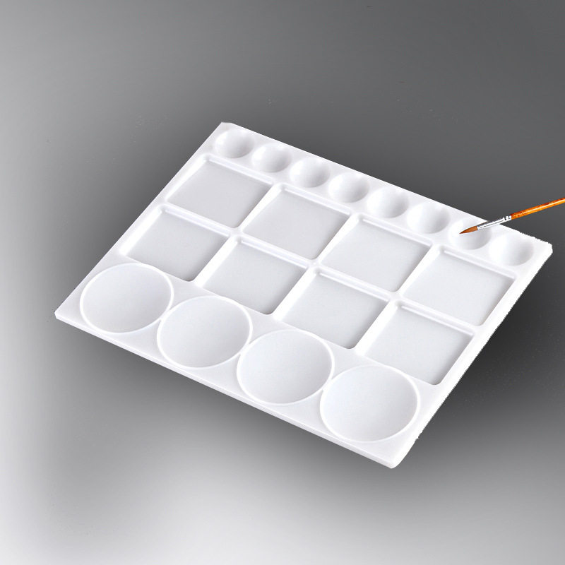 长方形调色盘调色板色彩水粉水粉画画板儿童美术绘画调色盘