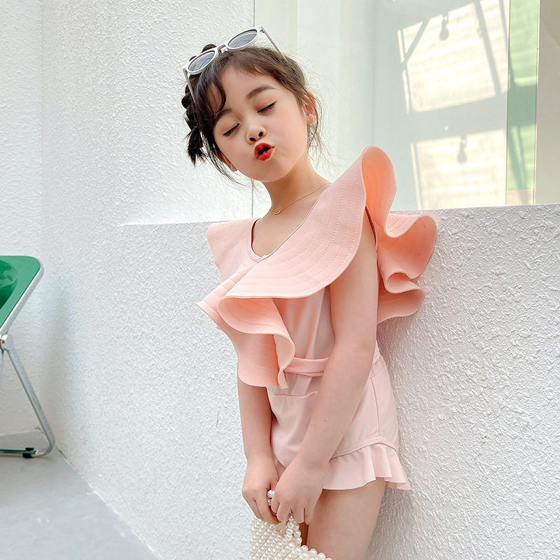 2022新款泳衣女童女中童大童少学生小女生泳装连体平角可爱公主裙