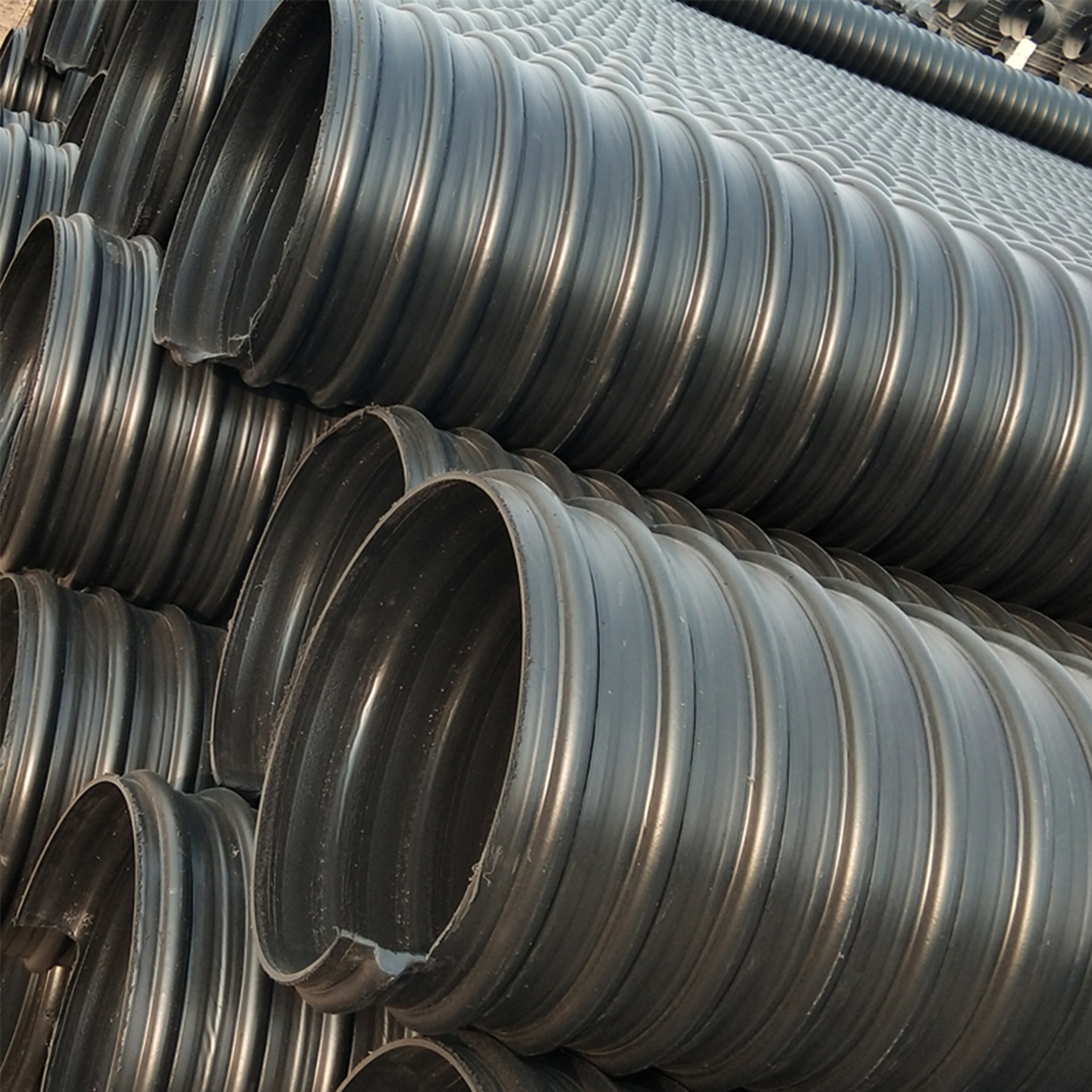 钢带pehdpe增强聚乙烯螺旋波纹排污sn8大口径upvc管