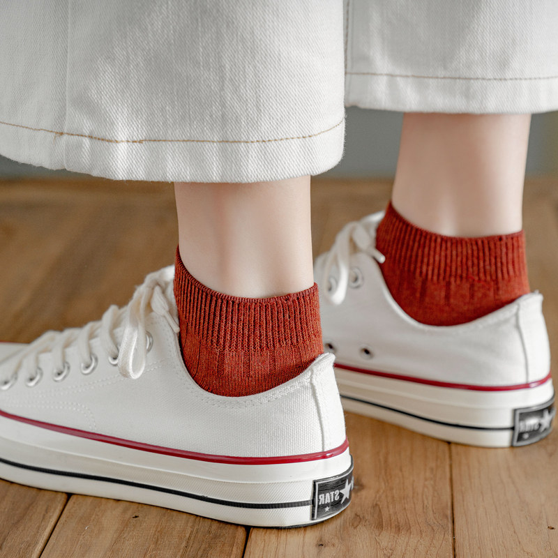 袜子女春夏纯棉短筒女士棉袜春秋防臭黑色女袜短袜