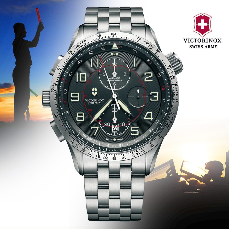 原装进口瑞士维氏swissarmy瑞士军表airboss飞行员手表男式瑞士腕表
