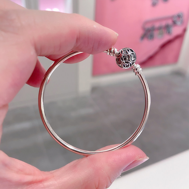 现货潘多拉pandora正品18年新蕾丝蕾丝花花边心心相印手镯手镯