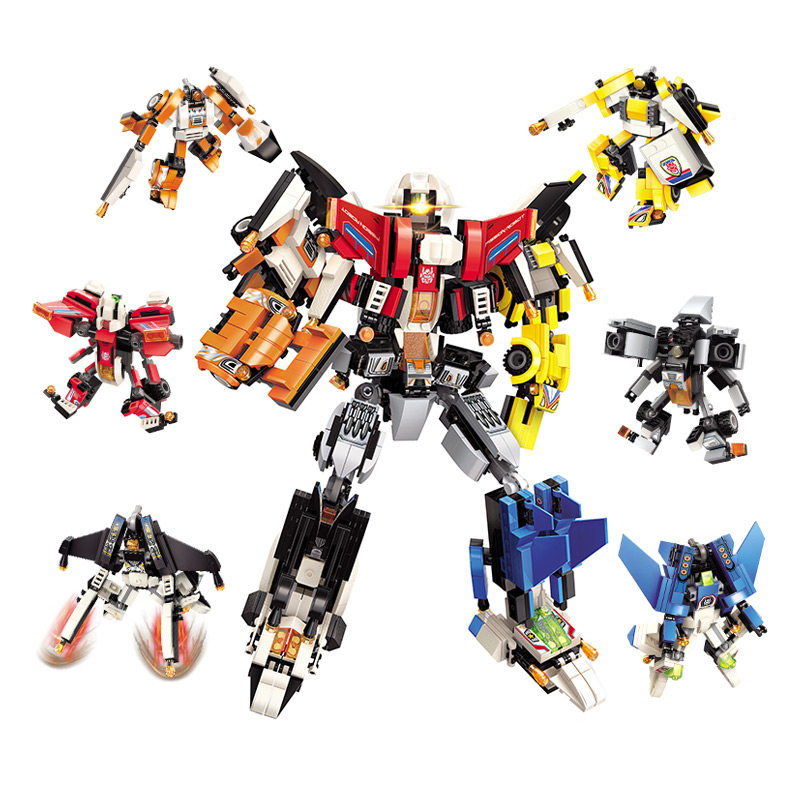 启蒙积木机器人合体超合金战神小学生男孩子益智拼装建构