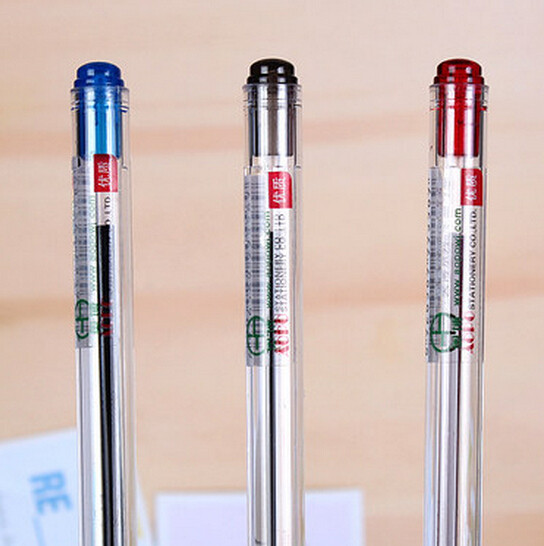 奥博638圆珠笔0.38mm极细半针管学生办公用原子笔香味中油笔 包邮