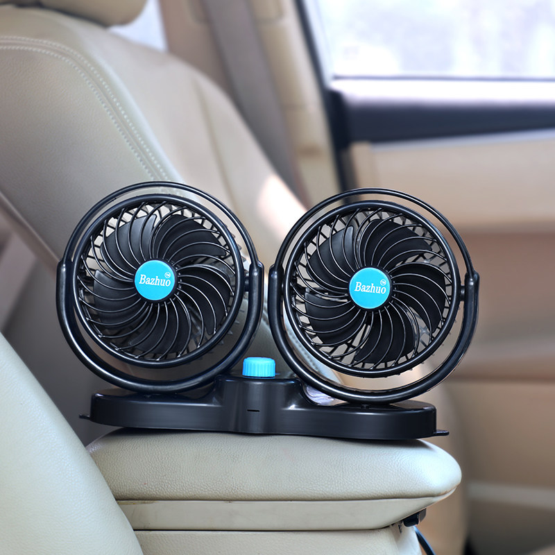 车载风扇12v24v大货车双头车用强力力大风力制冷车用电扇