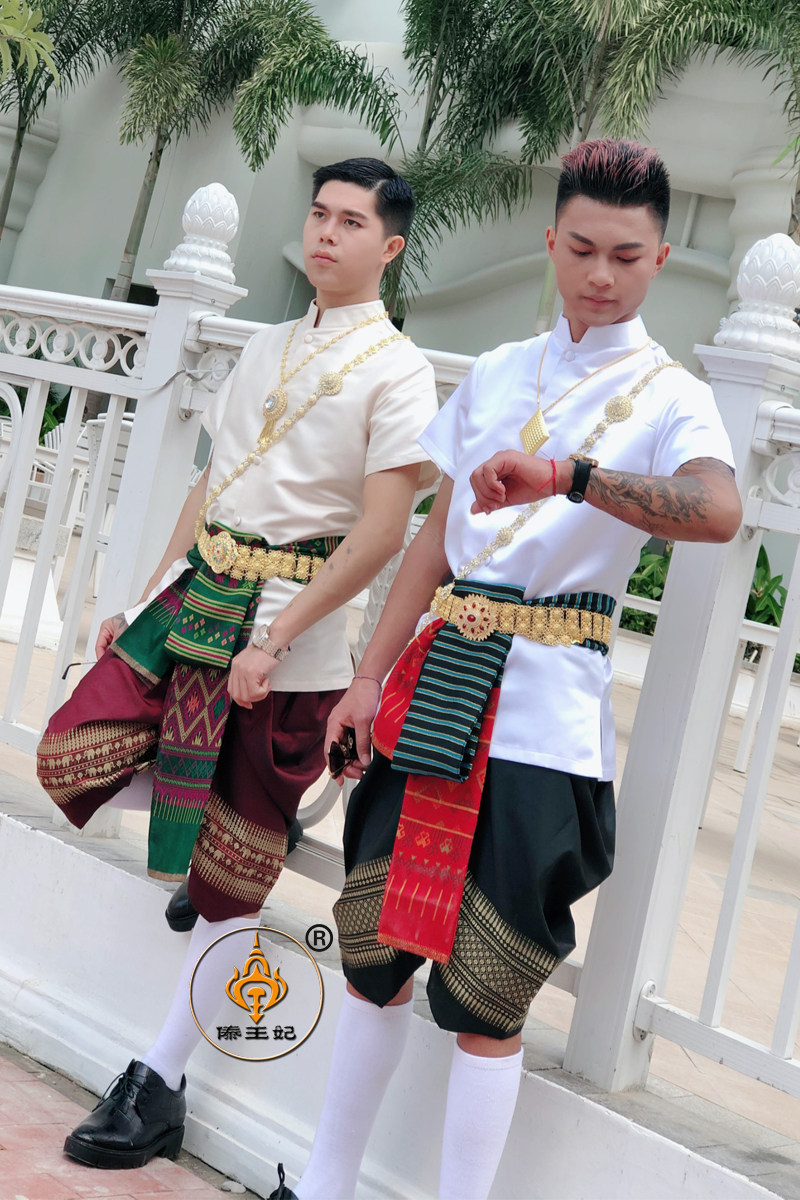 傣王妃服饰泰国休闲男装套装修身帅气公子哥夏季民族服装