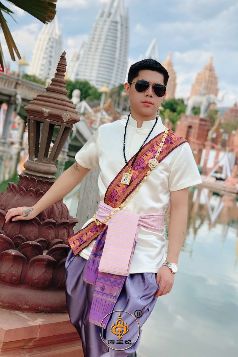 傣王妃服饰泰国休闲男装傣族泼水节服装套装夏季民族服装