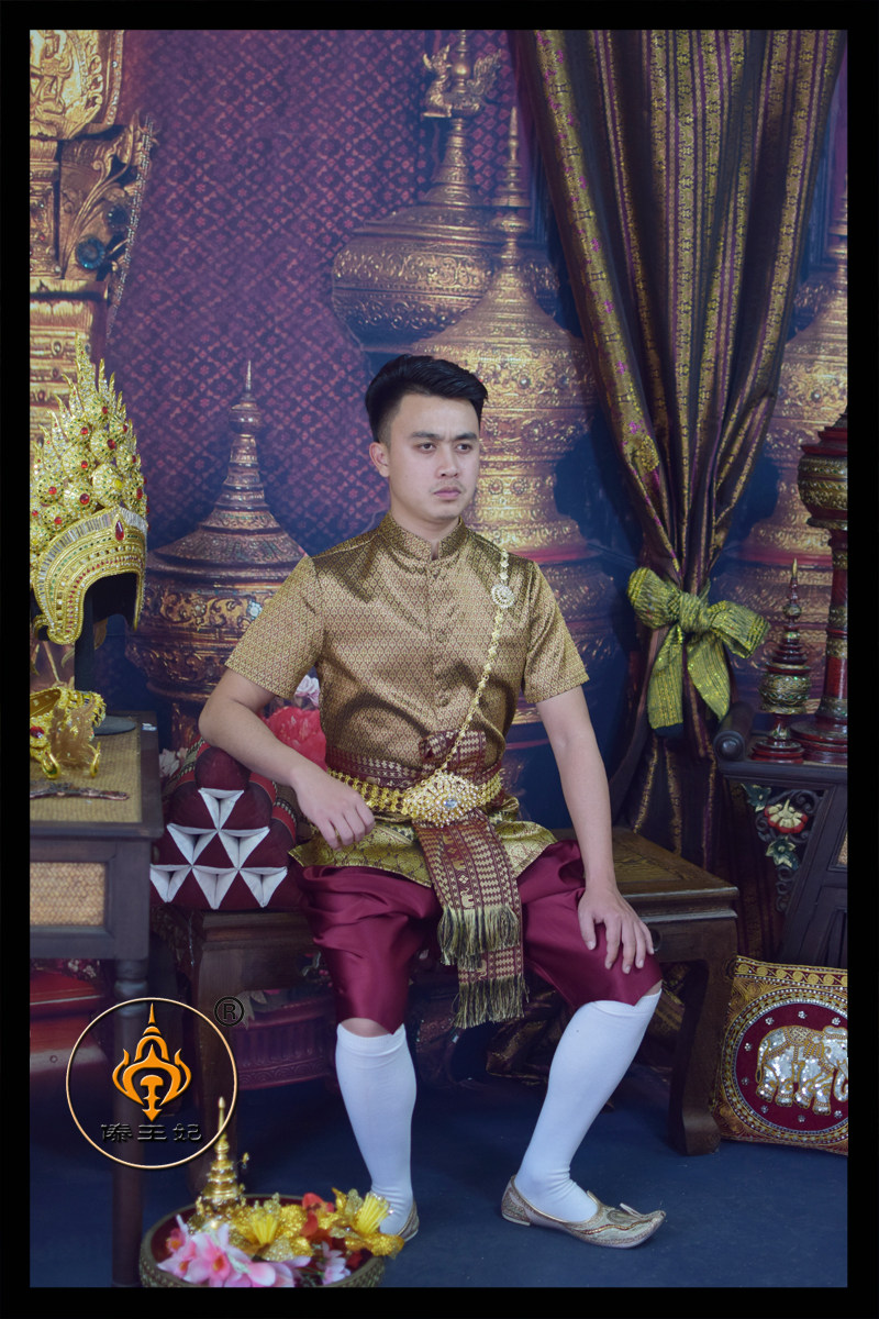 傣王妃服饰泰国泰式传统宫廷复古短袖修身泼水节民族服装