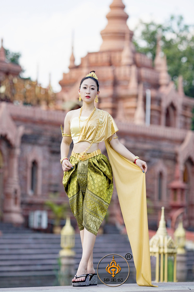 傣王妃服饰泰国时尚传统傣族泼水节盛装夏季抹胸民族服装