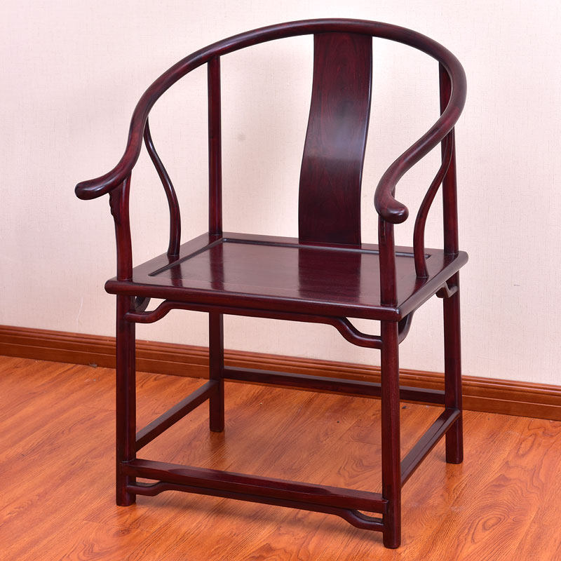 赞比亚血檀中式圈椅太师椅仿古实木休闲椅原木椅子圈椅