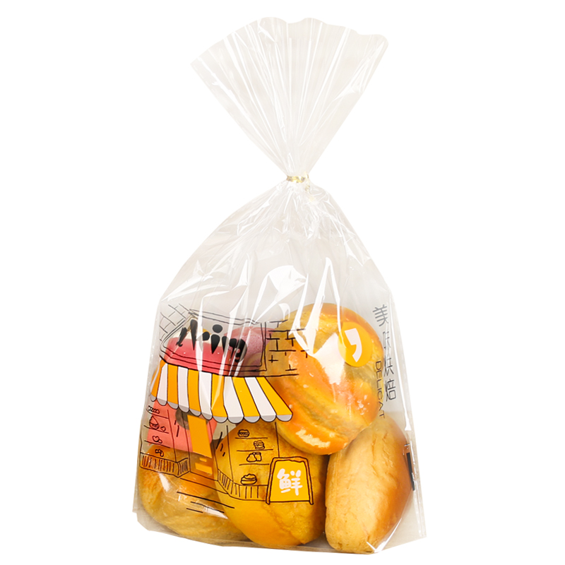 新创美达面包袋子烘焙包装450克透明扎口吐司袋饼干点心包装盒