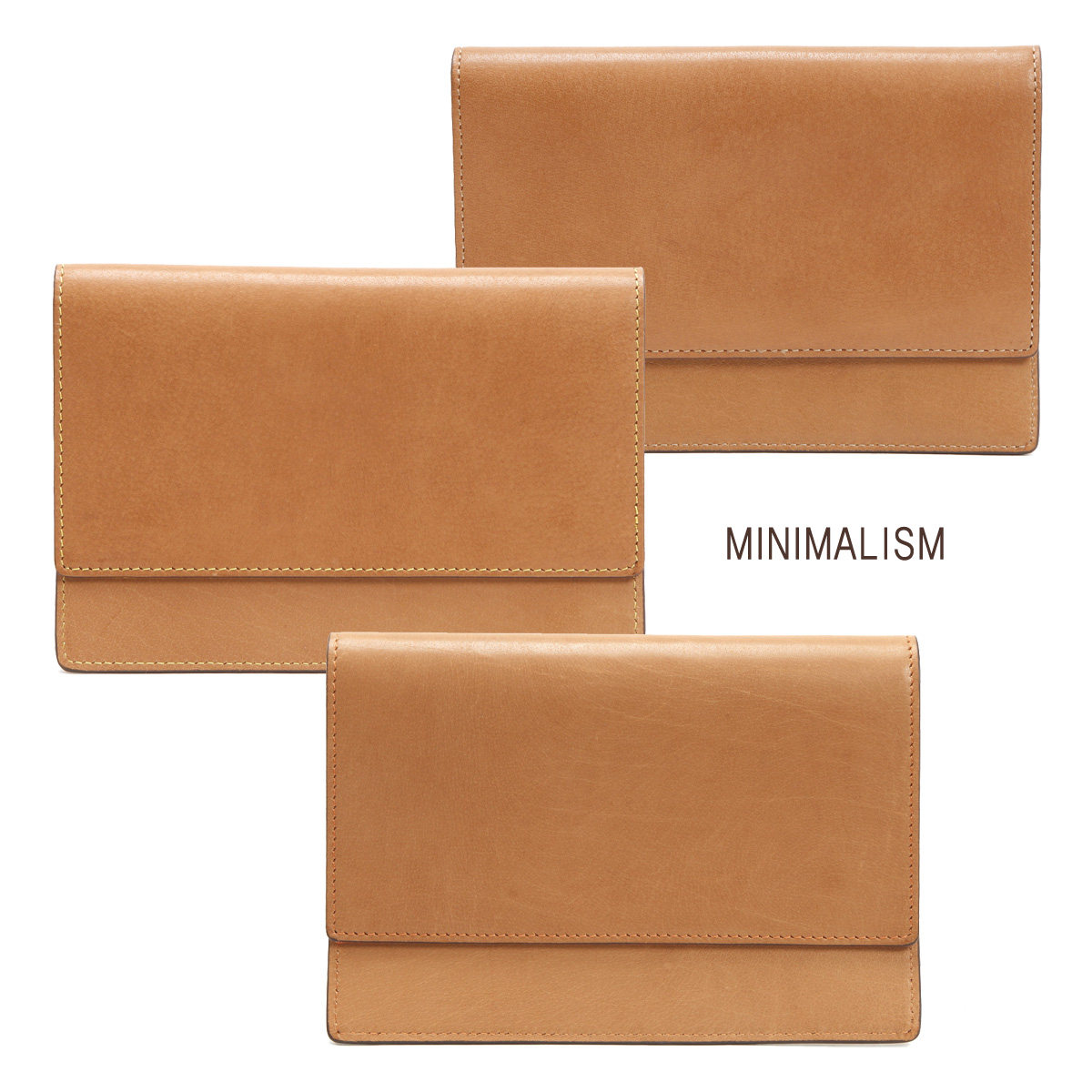 minimalism包手机棕色包浅手机皮卡极简牛皮钱包真皮手机包