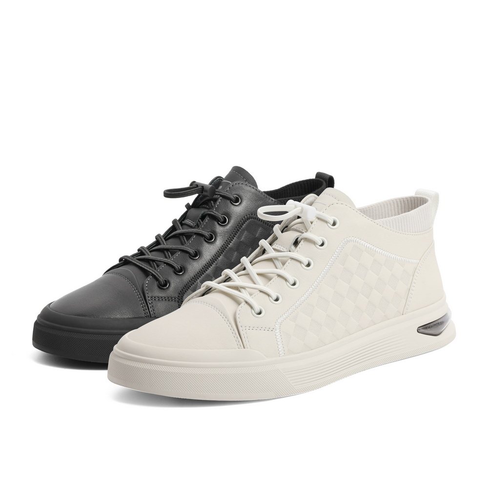 百丽休闲鞋小鞋2022冬新商场同款牛皮皮革压花休闲板鞋