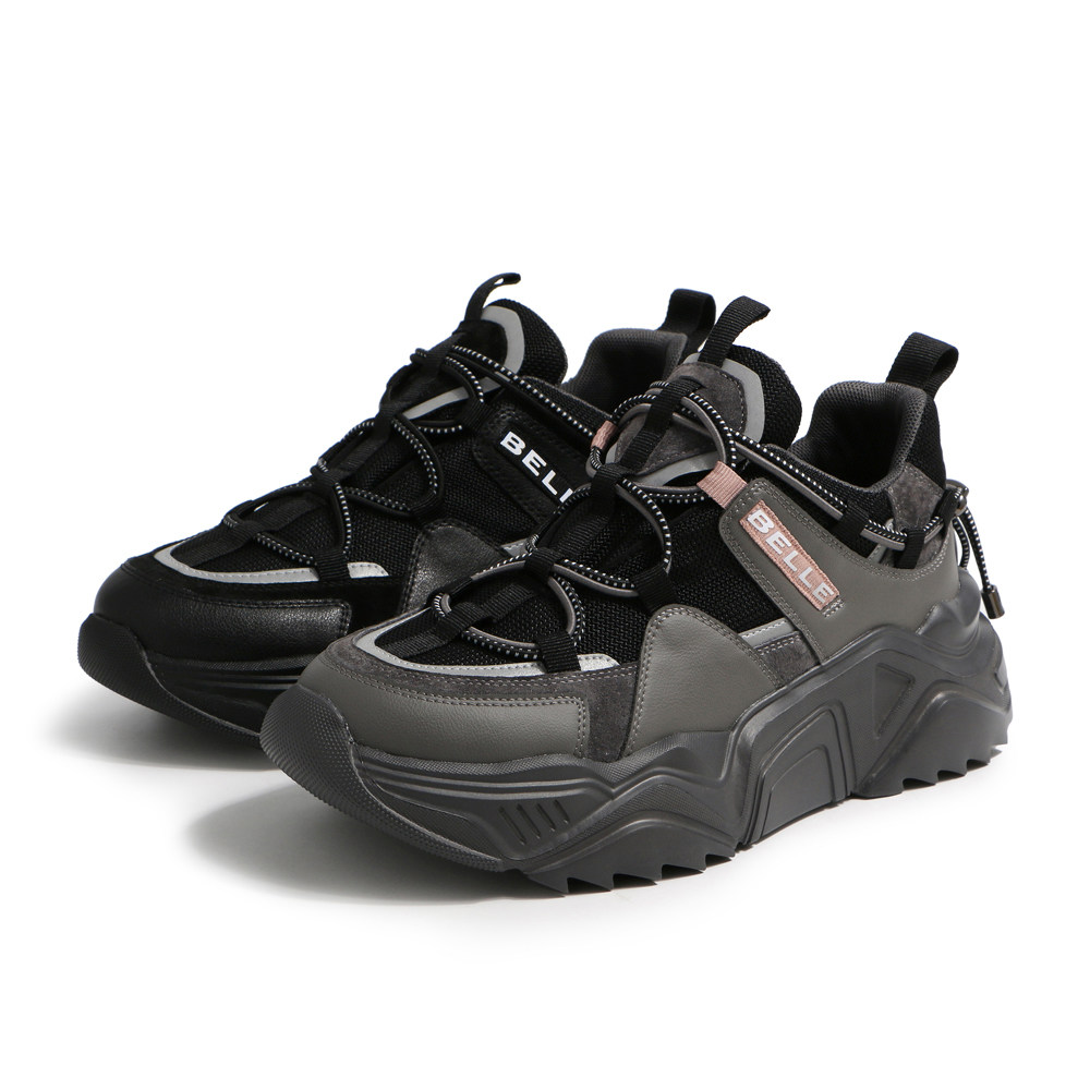 belle/百丽老爹鞋秋拼色休闲老爹鞋厚底旅游鞋97331cm9b