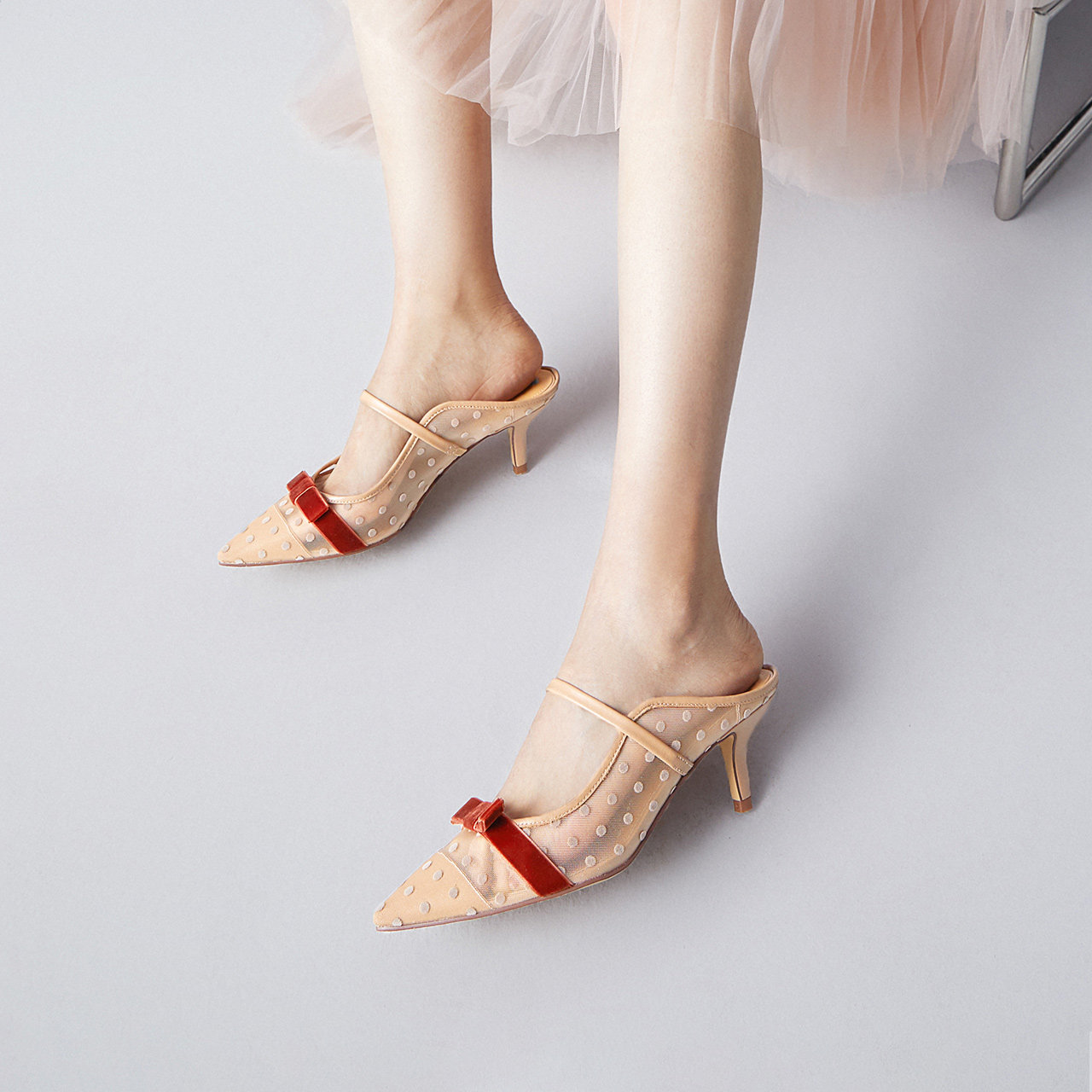 百丽莓莓仙女鞋穆勒2020春夏商场新款网鞋仙女高跟凉鞋3lz31ah0