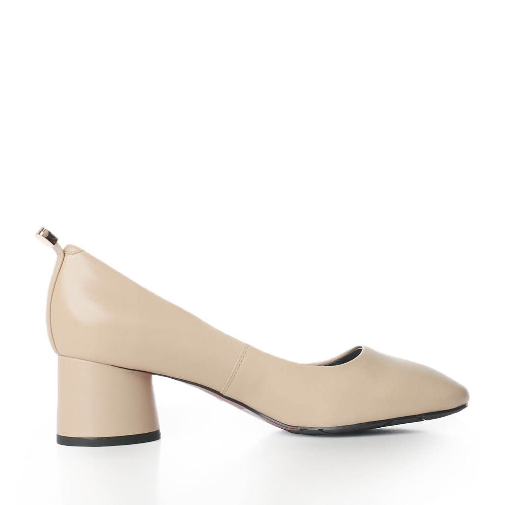 百丽单鞋春秋商场同款通勤牛皮粗跟浅口休闲女鞋r4k1dcq7