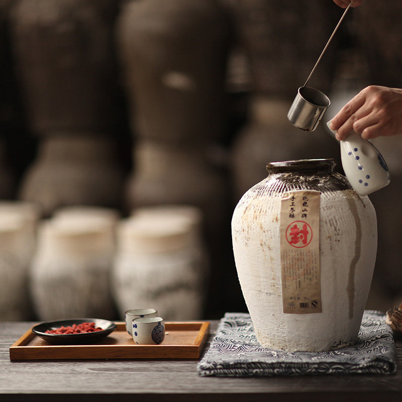 绍兴特产黄酒十年陈半甜10斤坛装