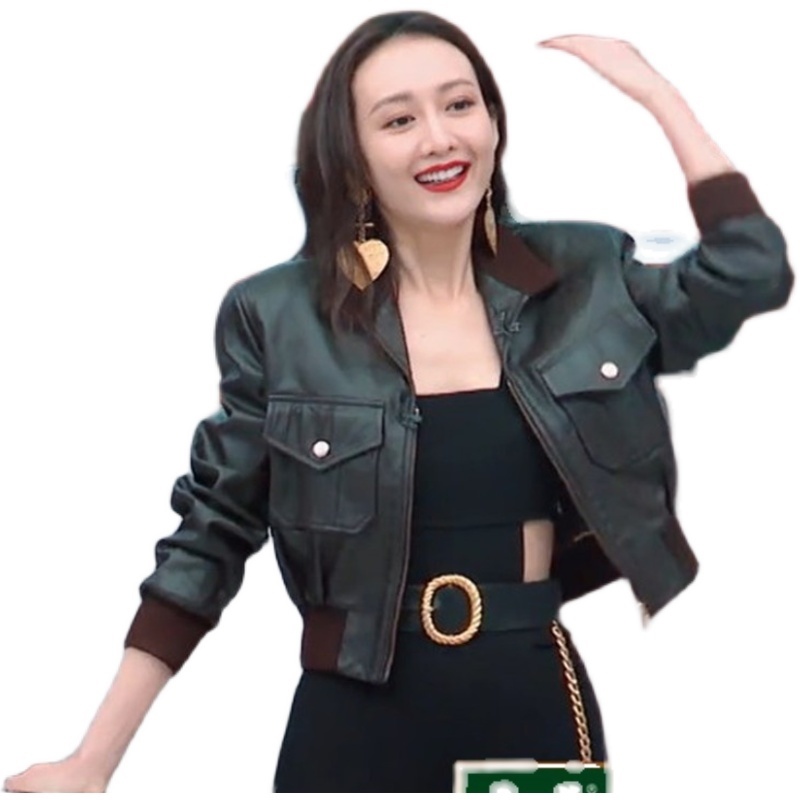 乘风破浪姐姐王鸥同外套抖音网红pu皮宽宽松嘻哈皮衣