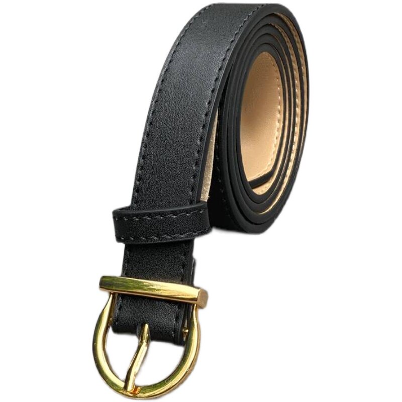 阿玛施新颖简约皮带百搭裤腰带装饰真皮牛皮ins腰带