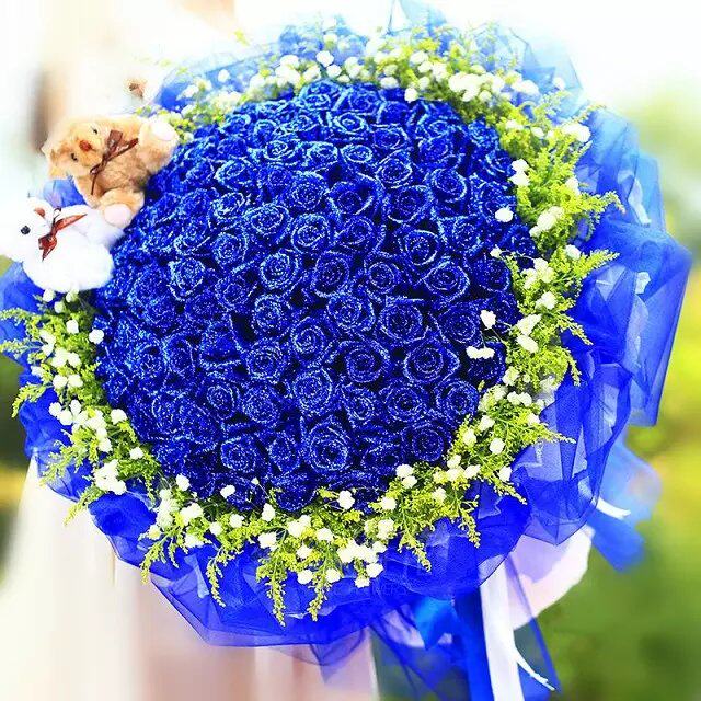 蓝玫瑰蓝色妖姬礼盒佛山鲜花速递禅城南海顺德同城花店鲜花速递同城