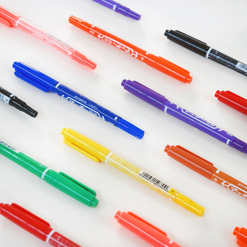 boxingfriday 斑马zebra油性速干小双头记号笔粗细2头