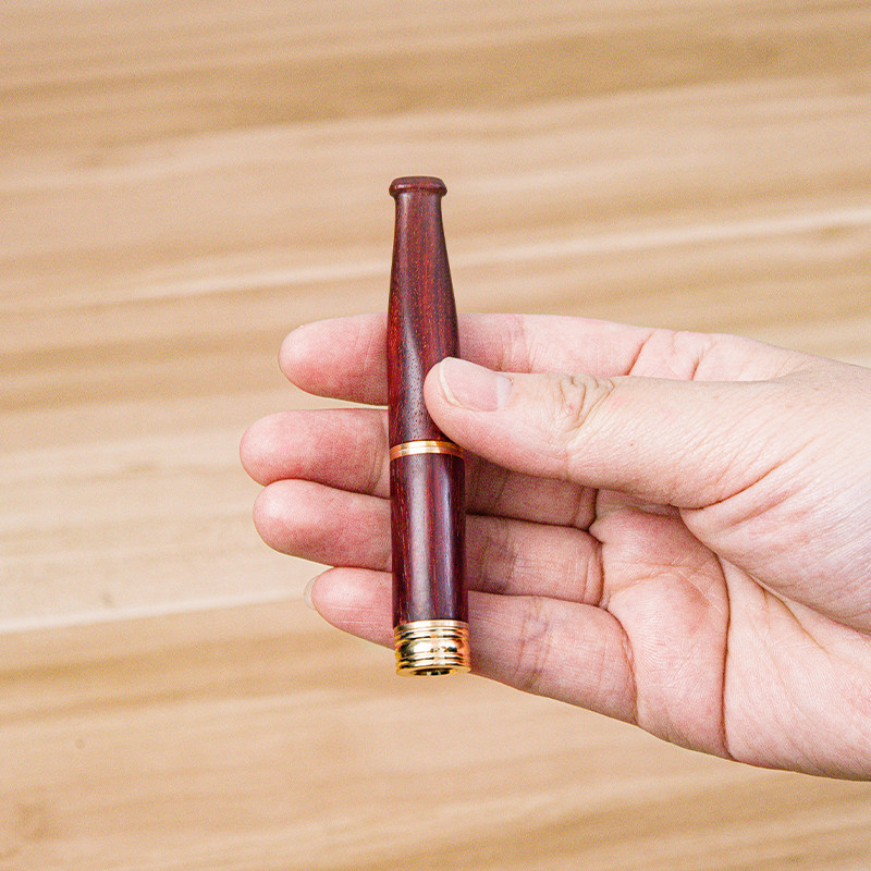 木质烟嘴过滤器实木手工滤嘴小叶叶紫檀木金丝烟嘴