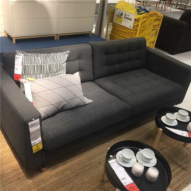 宜家国内代购兰德德克三人沙发沙发客客厅布艺沙发布艺沙发