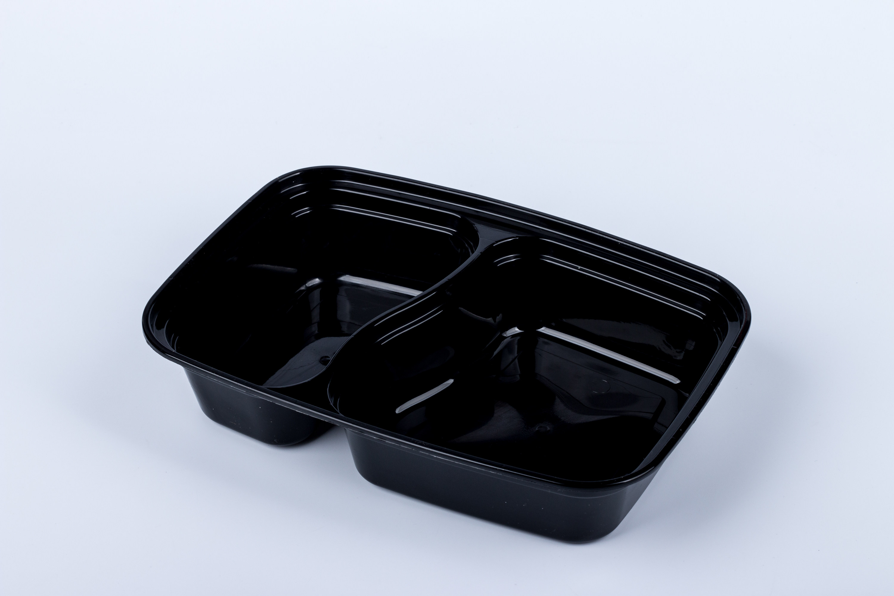 餐盒一次性黑色加厚高档两格快餐盒双格打包套餐一次性餐盒