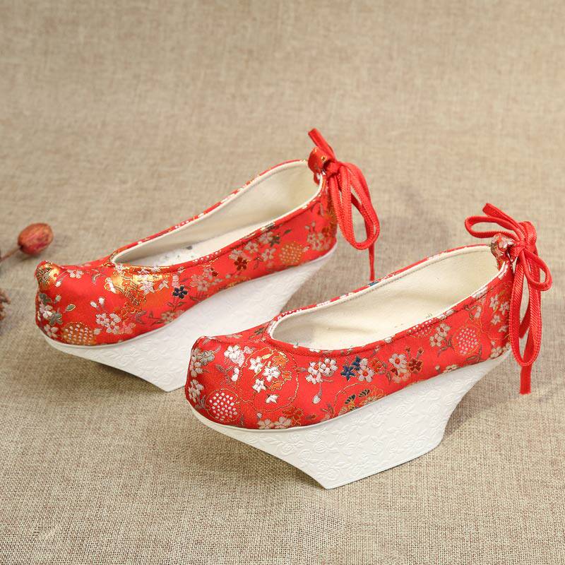 鞋女古代花盆盆底如懿传延攻略清朝格格汉服布鞋