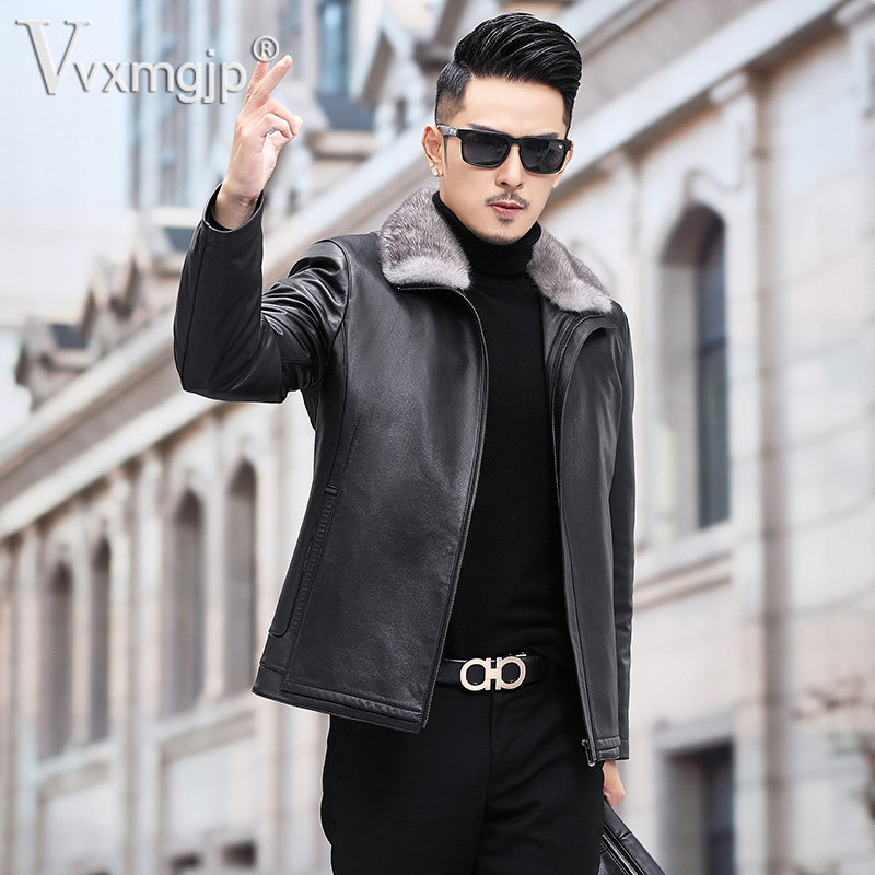 派克服男进口整貂内胆貂皮大衣海宁头层牛皮羽绒外套真皮毛一体冬