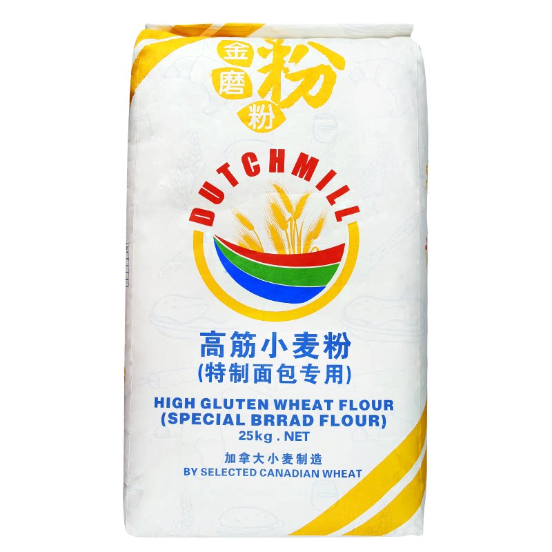 高筋小麦专用金磨粉磨粉特制面包25kg金磨坊磨坊面粉