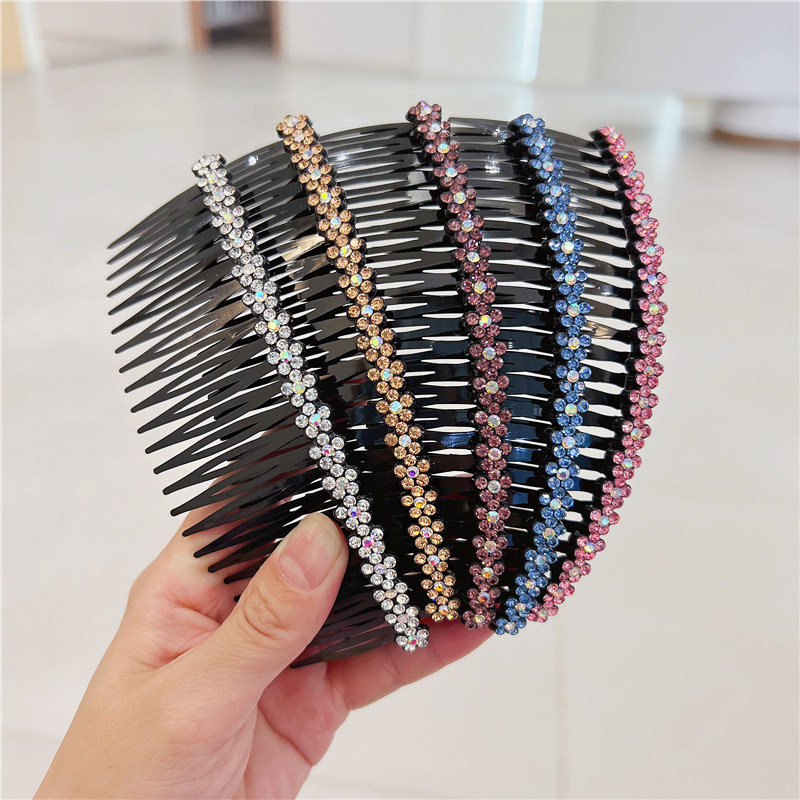 长款插梳塑料水钻前额碎发后脑勺发夹网红2022年发饰