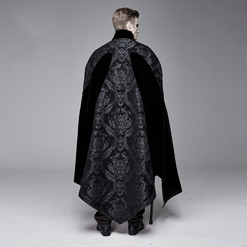 欧洲中世纪宫廷老爷绅士礼服宽松长款风衣外套秋冬款男士披风斗篷