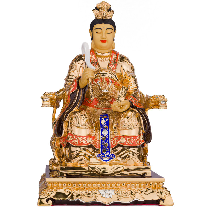 台湾盛凡瑶池金母神像铜鎏金西王母西姥玉帝王母娘娘铜像供奉摆件