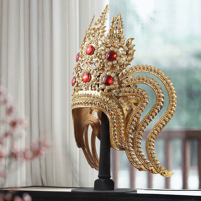 泰域东南亚风情装饰品皇冠头饰泰国玄关摆件泰式摆件